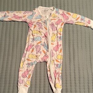 Caden Lane Pastel Bunny Print Kids Footie